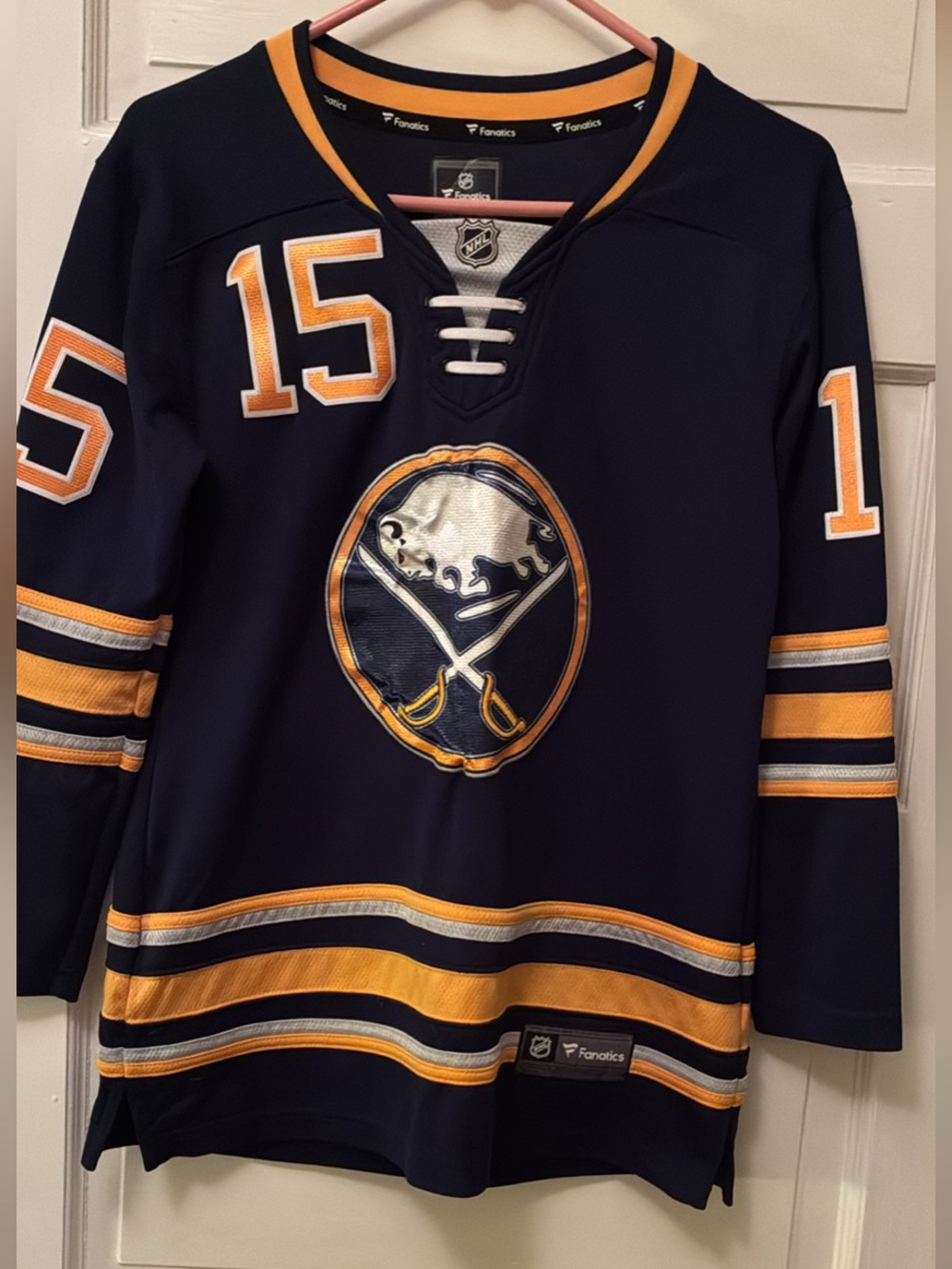 Fanatics Navy and Gold Women's Hockey Jersey with #15